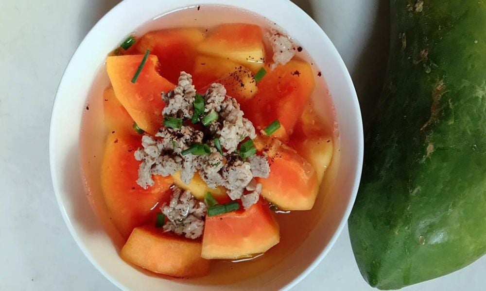 Cách nấu canh đu đủ thịt bằm thanh mát, dễ tiêu hóa
