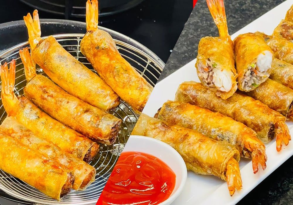 Cách làm chả giò tôm thịt khoai môn giòn ngon hấp dẫn