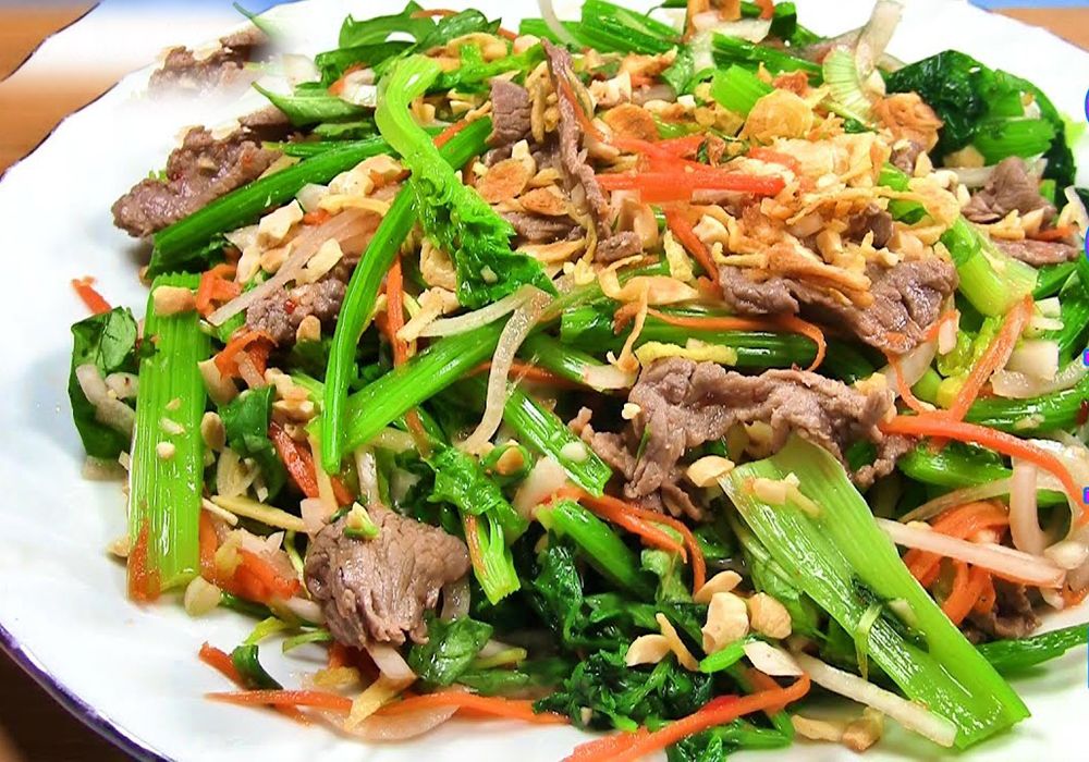 Hướng dẫn làm gỏi bắp bò cần tây chuẩn vị dân dã