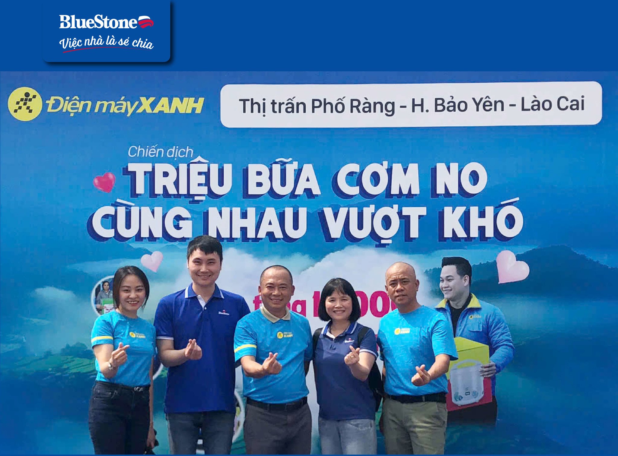 BlueStone đồng hành cùng Điện Máy Xanh trong chiến dịch “Triệu bữa cơm no – Cùng nhau vượt khó”