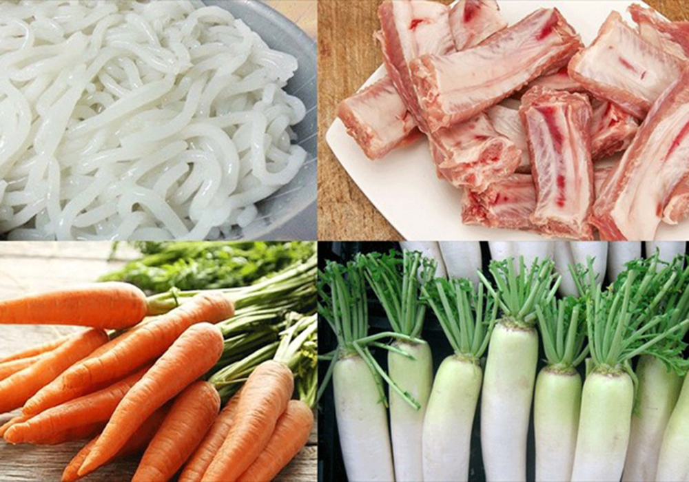 Nguyên liệu làm bánh canh sườn heo