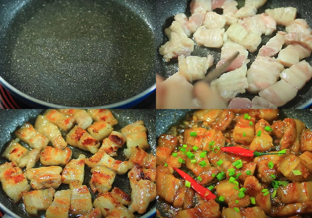 Các bước làm ba chỉ rang cháy cạnh