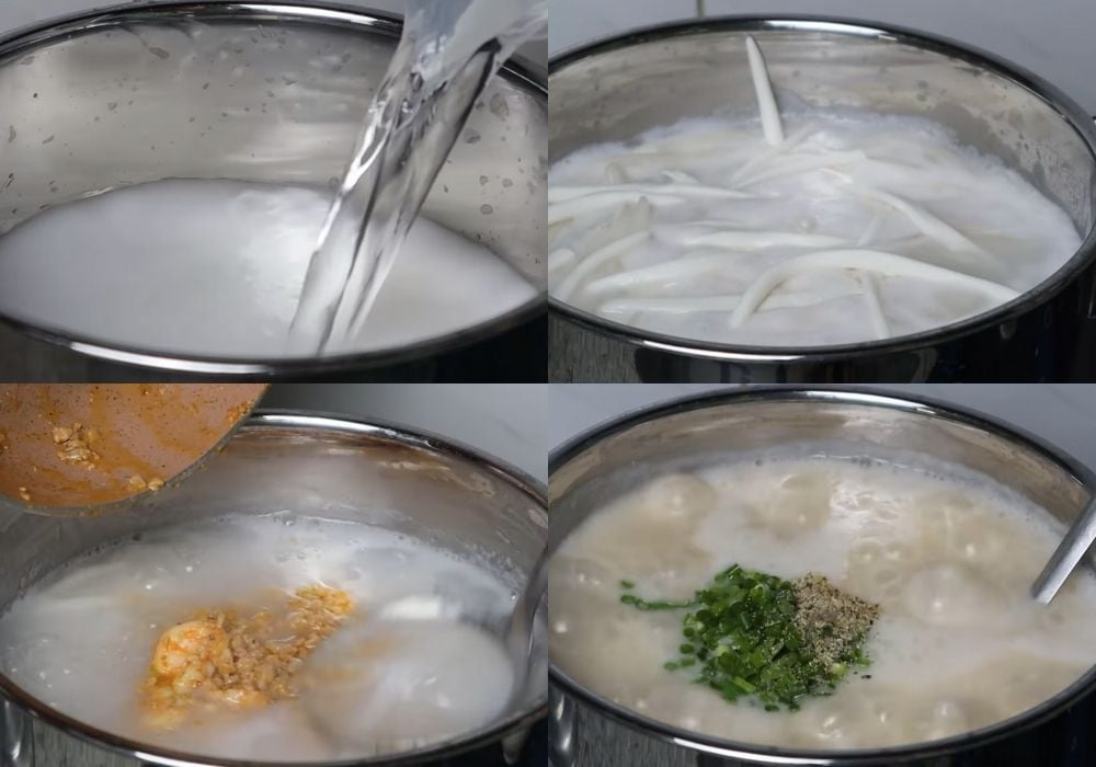 Nấu nước dùng và hoàn thiện món ăn