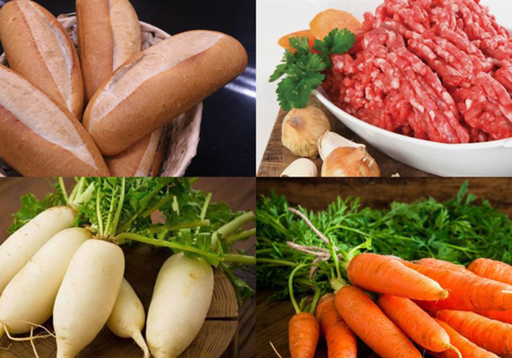 Nguyên liệu làm bánh mì thịt bò nướng