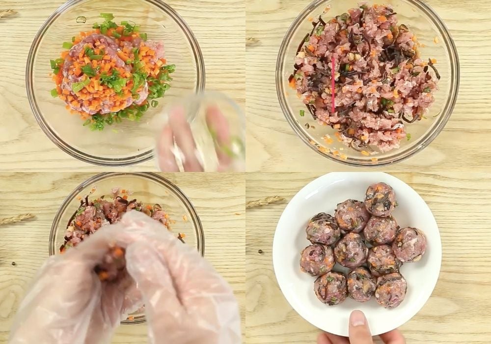 Sơ chế và làm nhân bánh