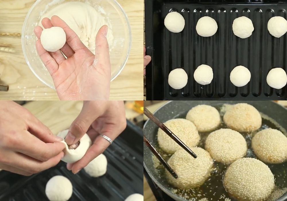 Nặn và chiên bánh