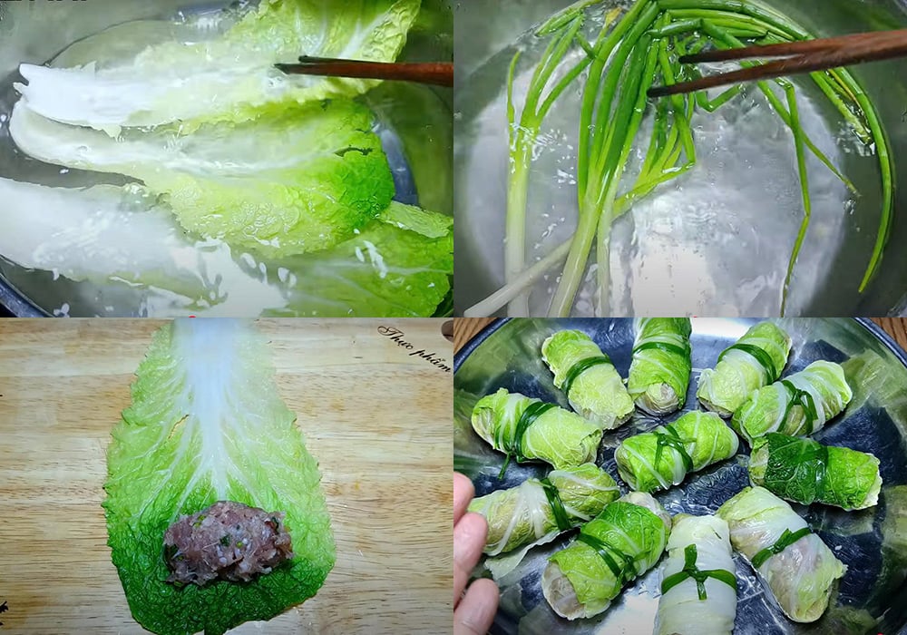 Cách làm bắp cải cuộn thịt hấp