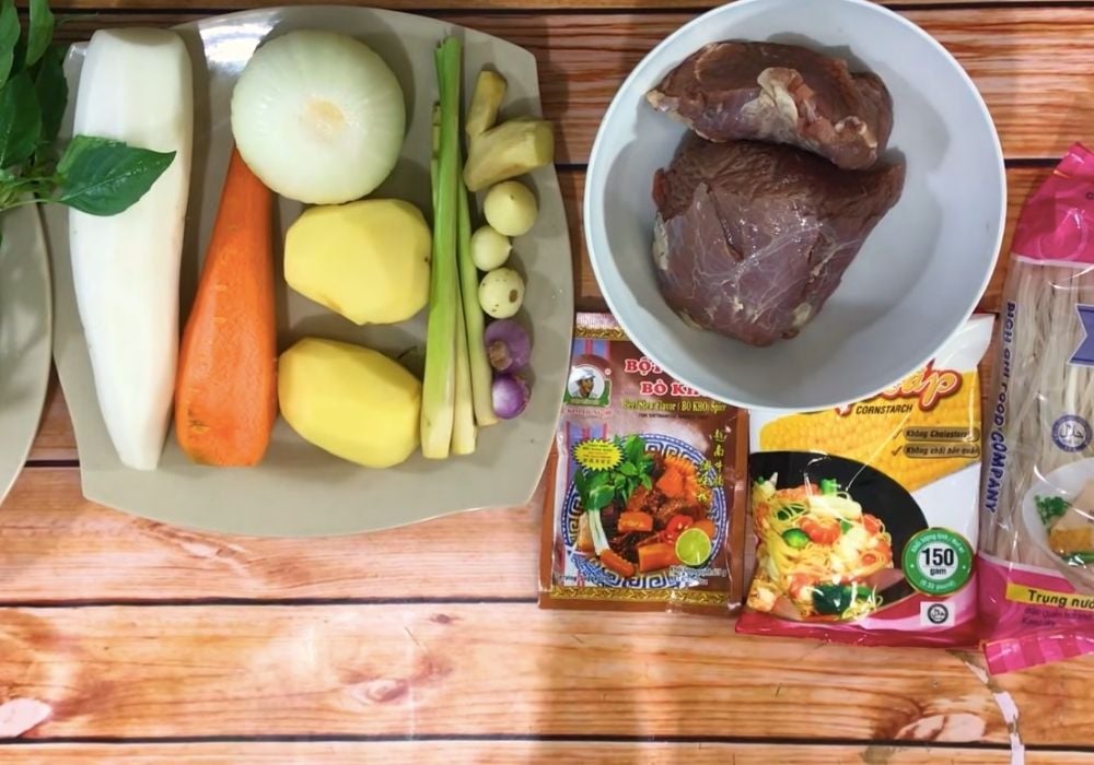 Nguyên liệu làm bò kho khoai tây