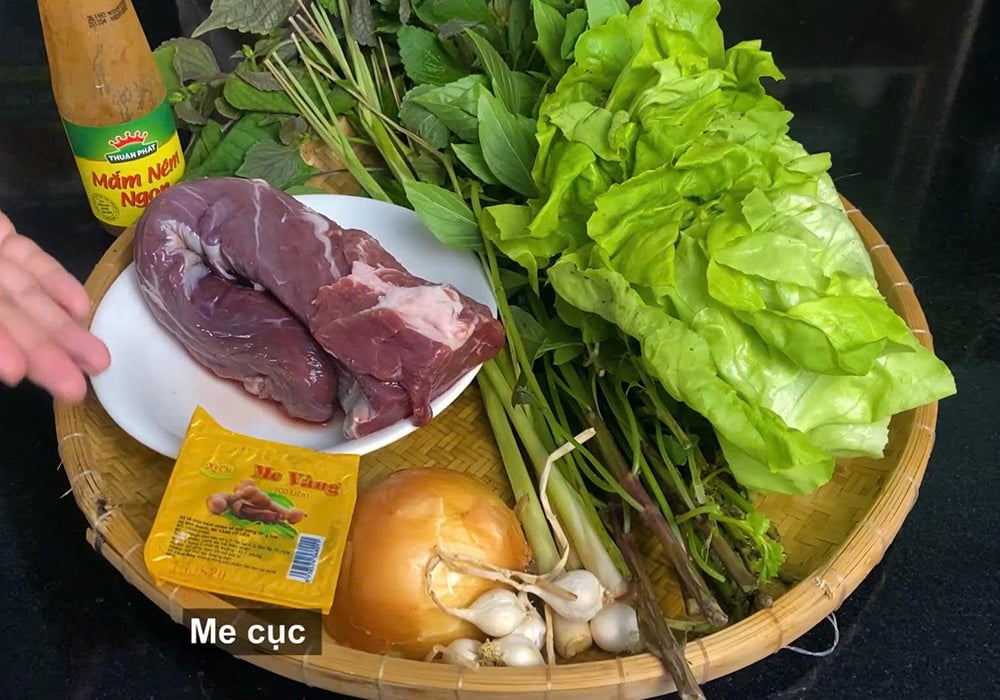 Nguyên liệu làm bò nhúng me