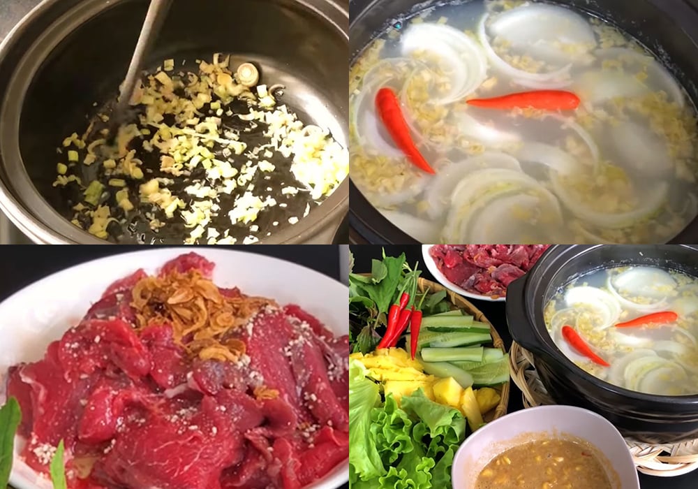 Các bước làm bò nhúng mẻ
