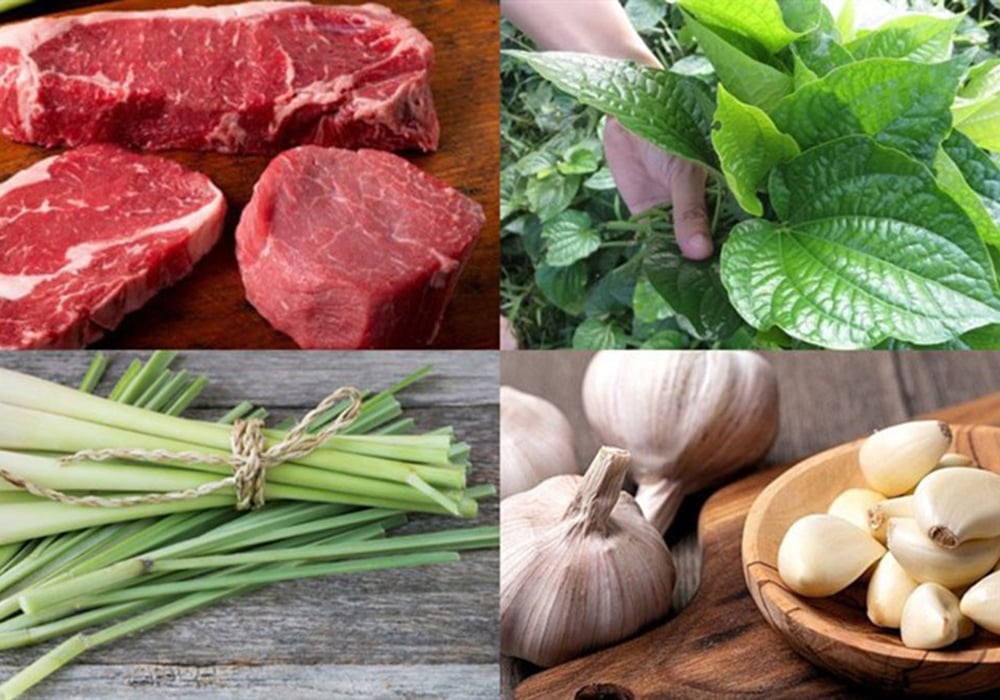 Nguyên liệu làm bò cuốn lá lốt