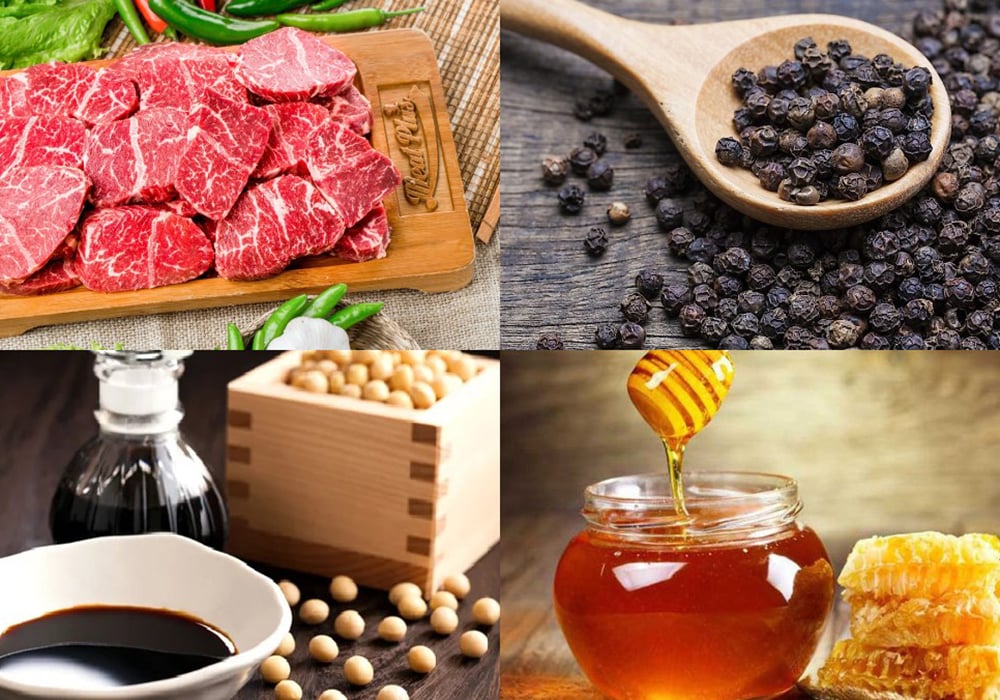Nguyên liệu làm bò nướng than hoa