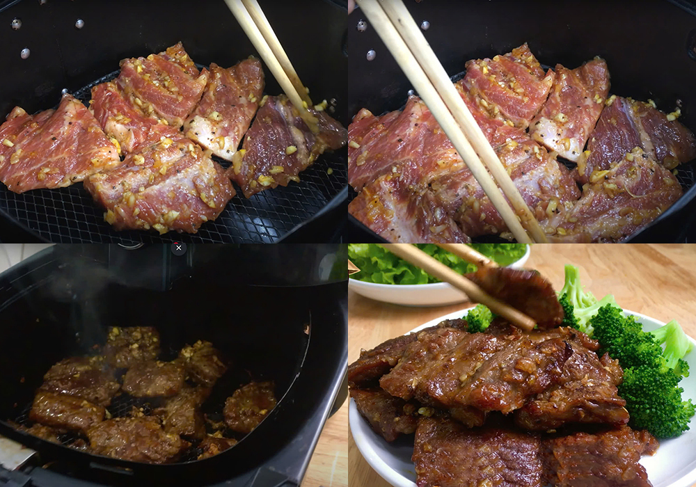 Các bước làm bò nướng tiêu