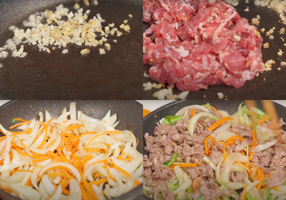 Các bước làm bò xào cần tây