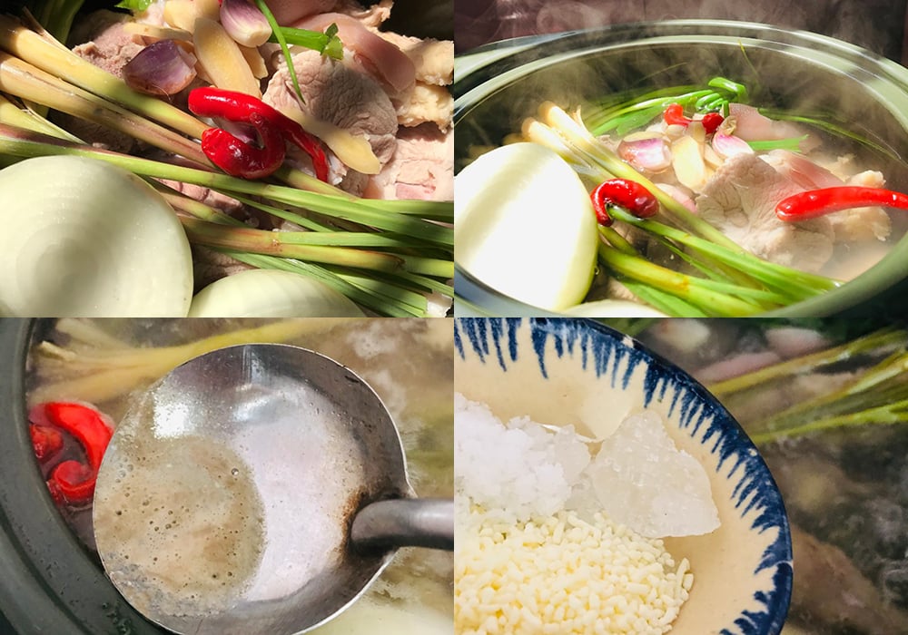 Các bước làm bún bò giò heo
