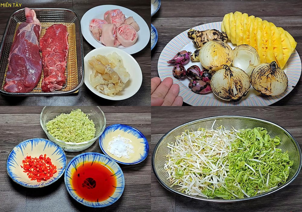 Nguyên liệu làm bún bò Huế