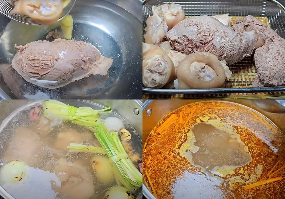 Các bước làm bún bò Huế