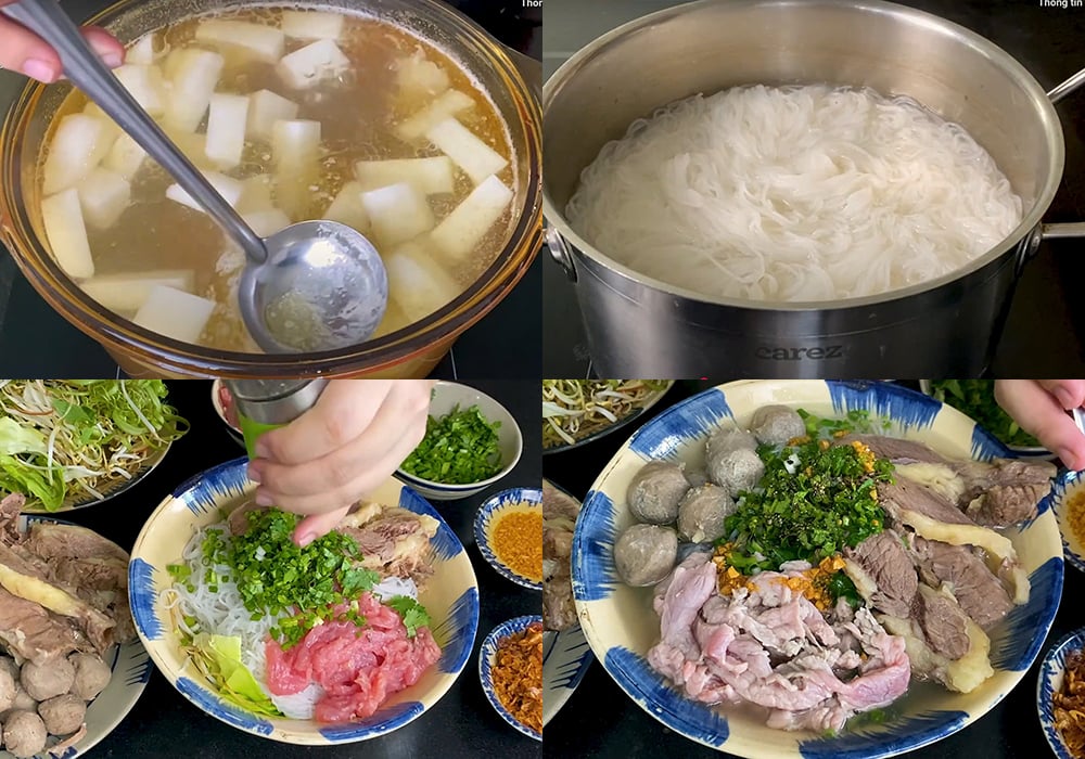 Sơ chế các nguyên liệu  Các bước làm bún bò viên