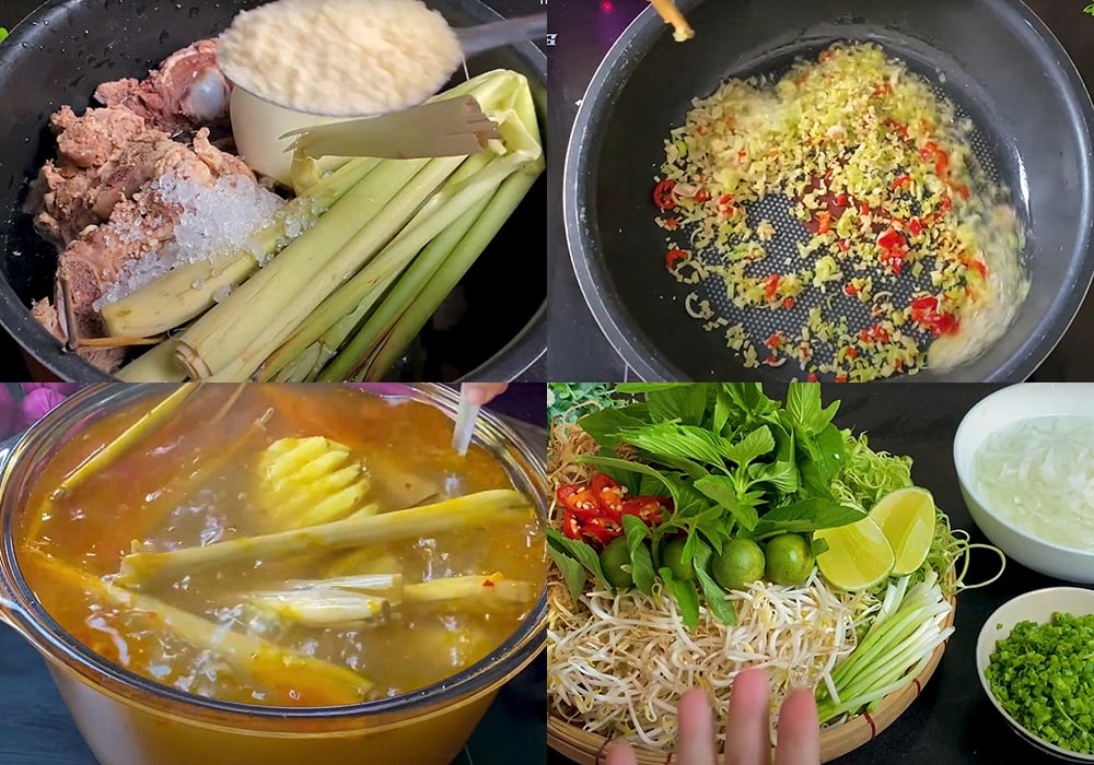 Các bước làm bún xương bò