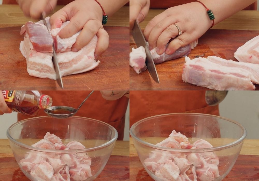 Sơ chế và ướp thịt ba chỉ