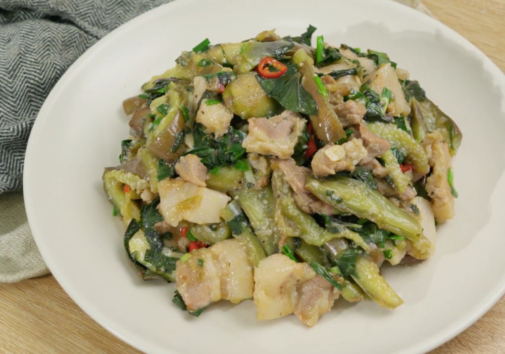 Món cà tím xào thịt ba chỉ