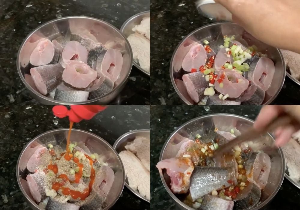 Làm sạch và ướp cá