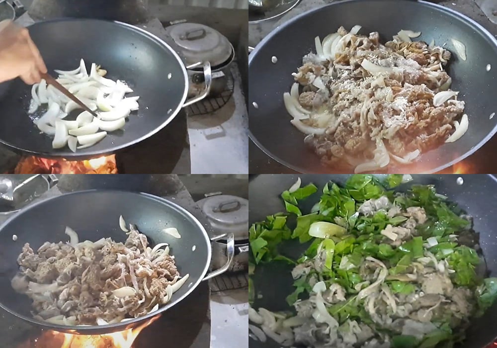 Các bước làm nhau thai bò xào