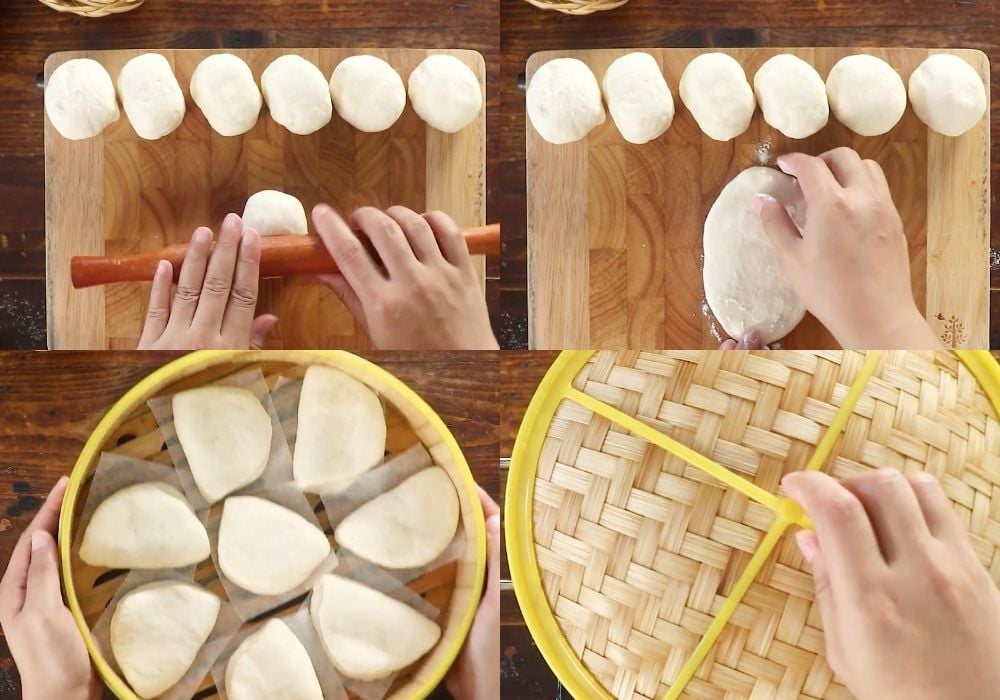 Tạo hình và hấp bánh bao