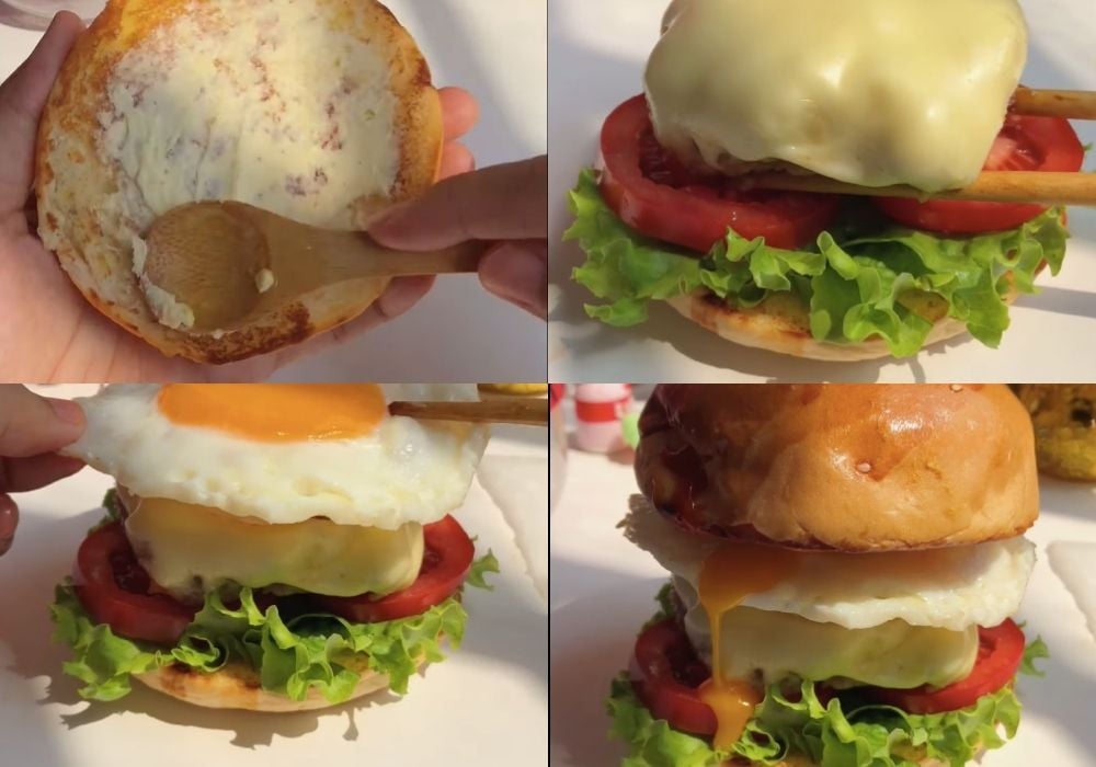 Hoàn thành chiếc hamburger