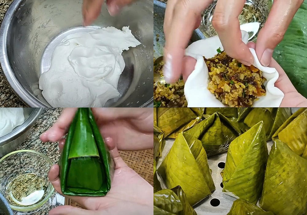 Các bước làm bánh ít nhân tôm thịt