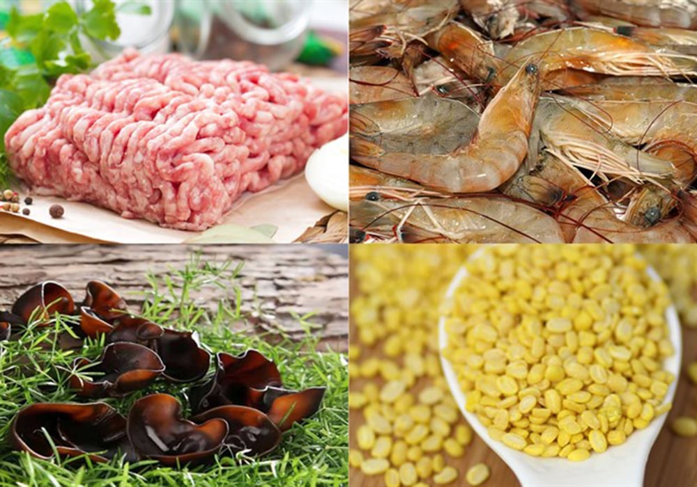 Nguyên liệu làm bánh ít nhân tôm thịt