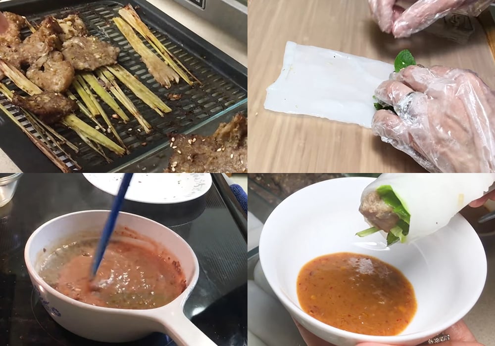 Các bước làm bánh ướt cuốn thịt
