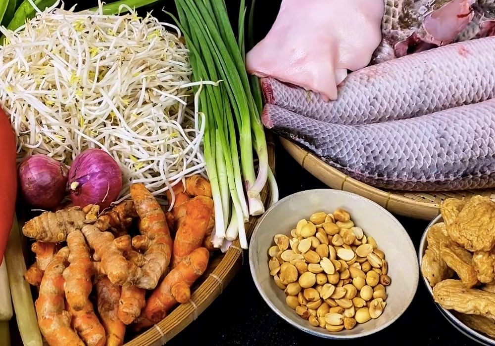 Nguyên liệu làm bún xiêm lo
