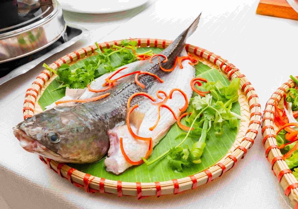 Cá lóc hấp gừng