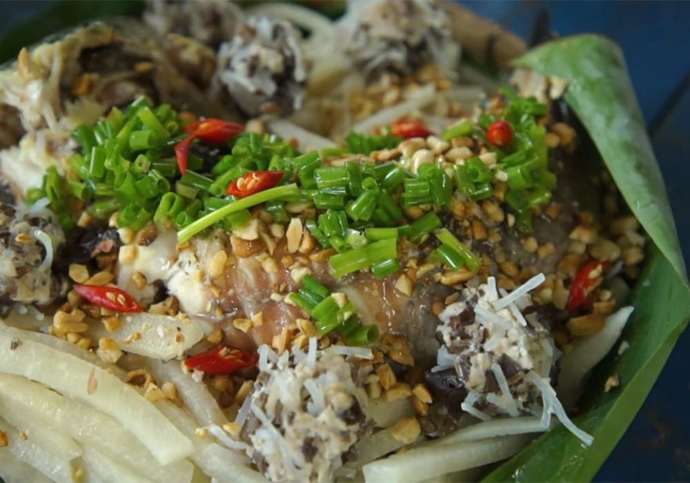 Cá lóc hấp củ sắn