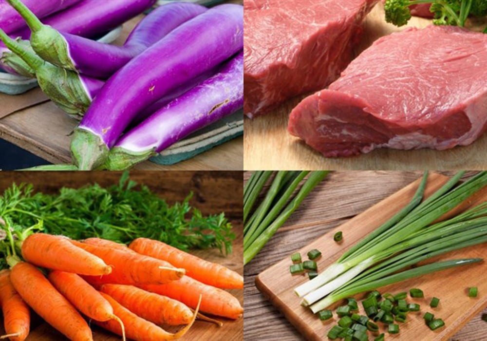 Nguyên liệu làm cà tím nhồi thịt chiên