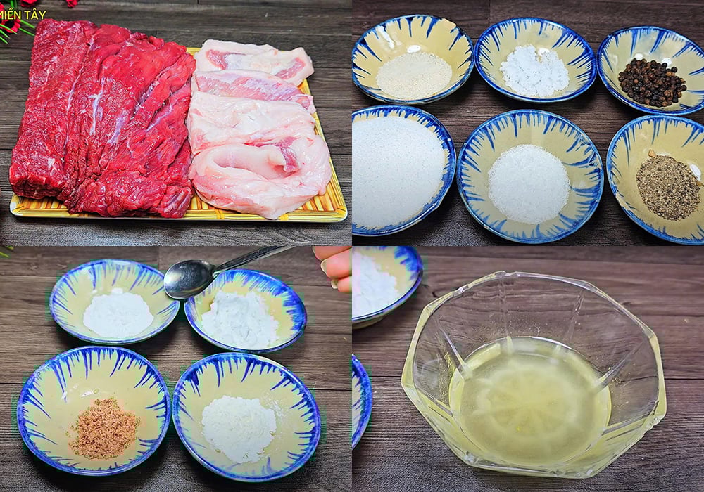Nguyên liệu làm chả bò
