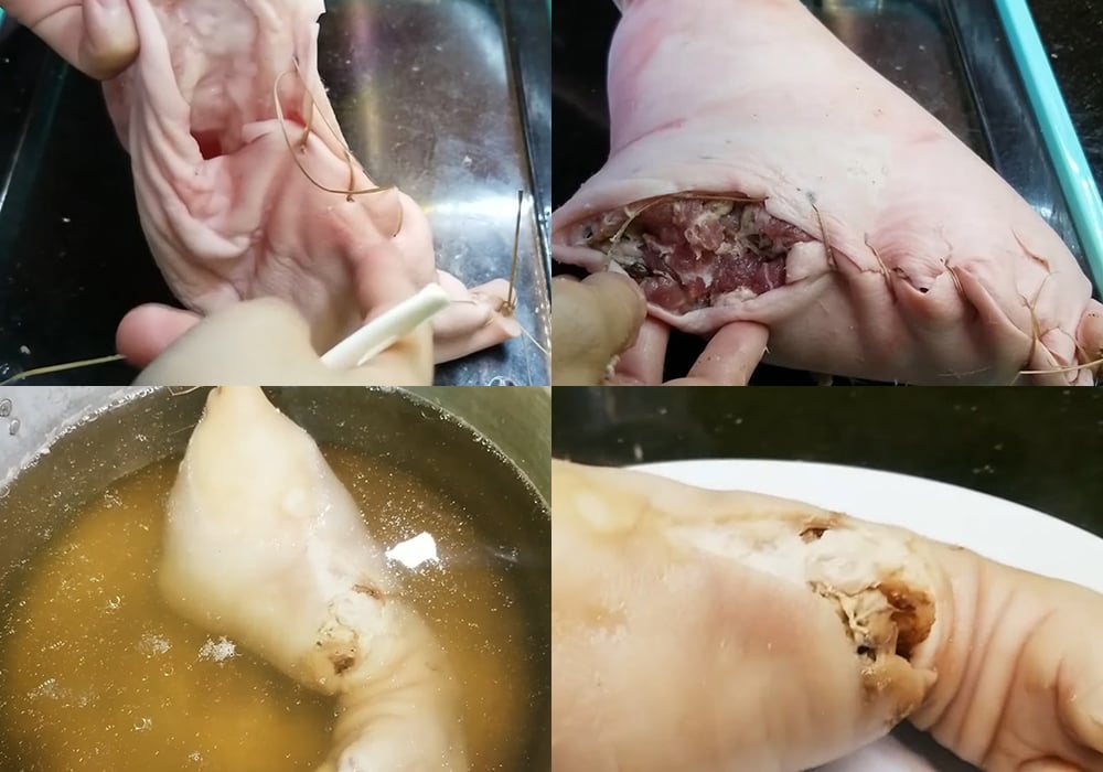 Các bước làm chân giò rút xương nhồi thịt