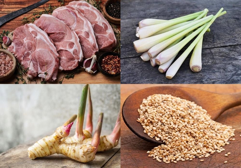Nguyên liệu làm chạo thịt heo
