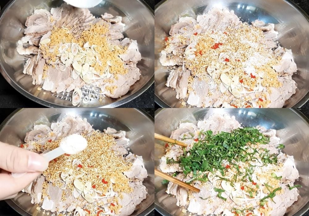 Trộn chạo thịt heo