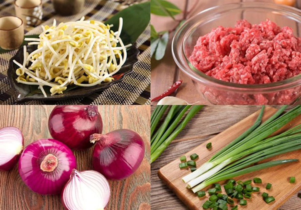 Nguyên liệu làm giá xào thịt băm