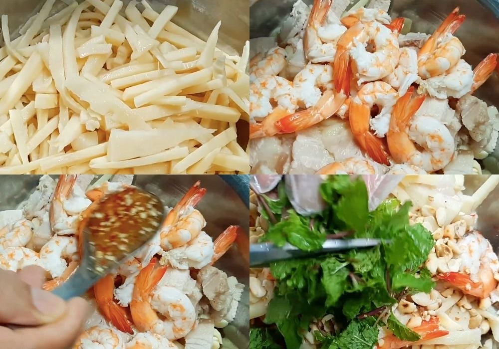 Trộn gỏi và hoàn thành