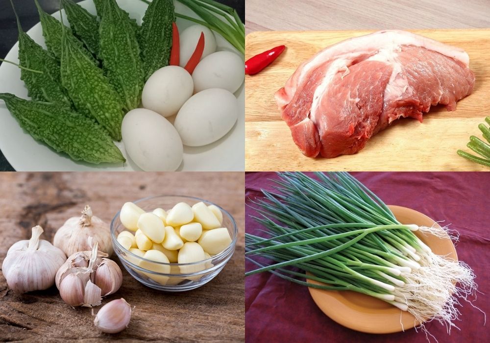 Nguyên liệu làm khổ qua rừng xào trứng