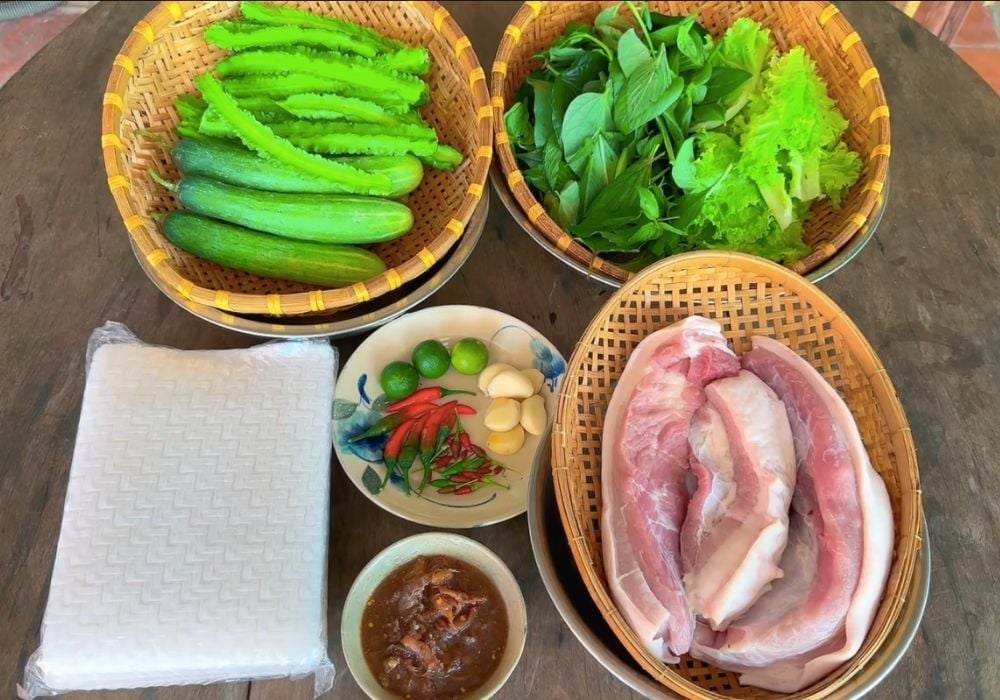 Nguyên liệu làm mắm chua thịt luộc