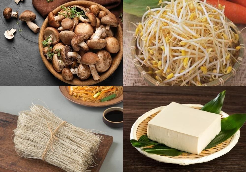 Chuẩn bị nguyên liệu làm mandu chay