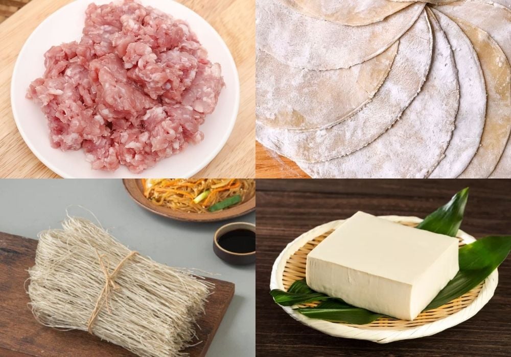 Nguyên liệu làm mandu thịt