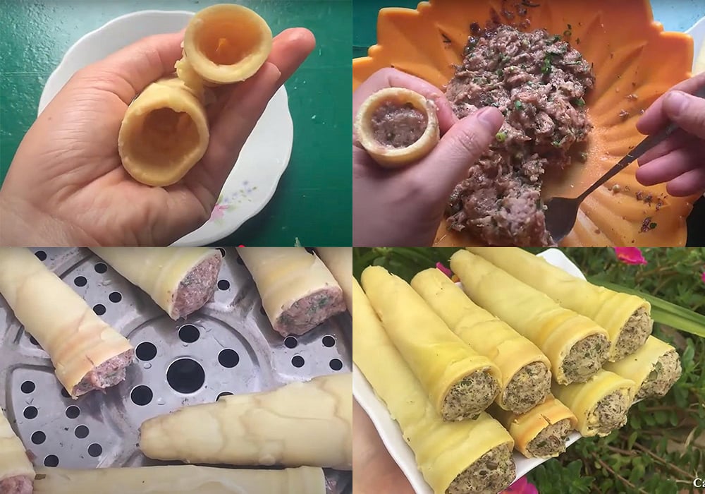 Các bước làm măng nhồi thịt