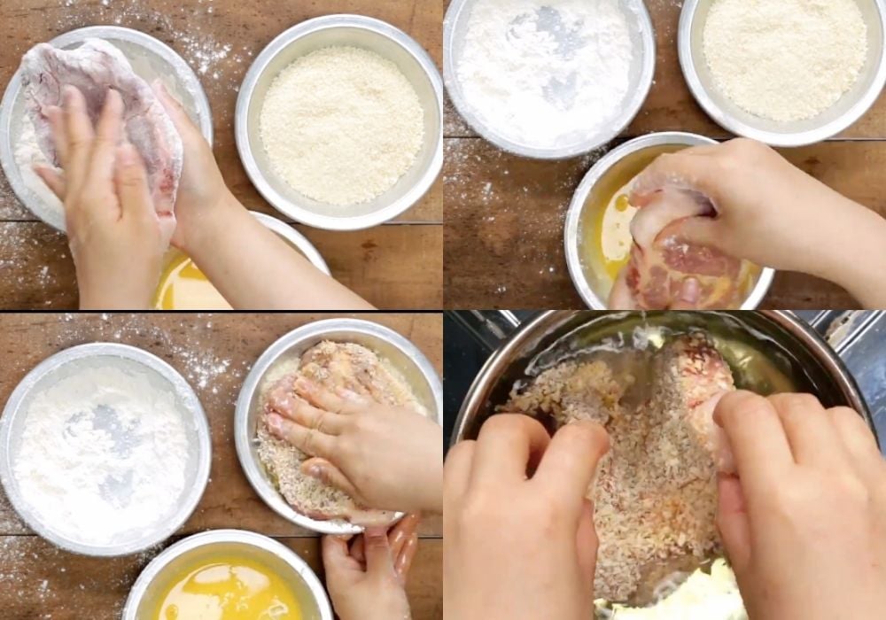 Áo bột và chiên thịt