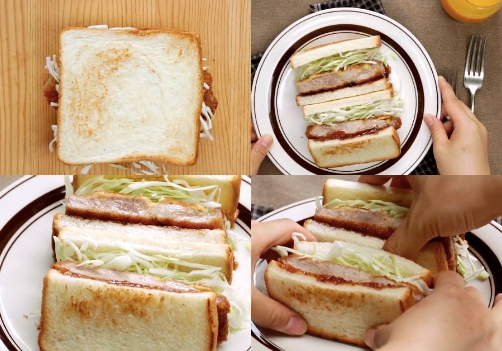 Sandwich thịt heo chiên xù