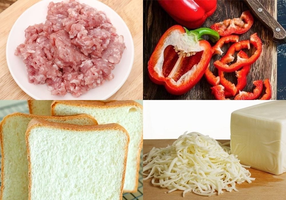 Nguyên liệu làm sandwich thịt heo băm